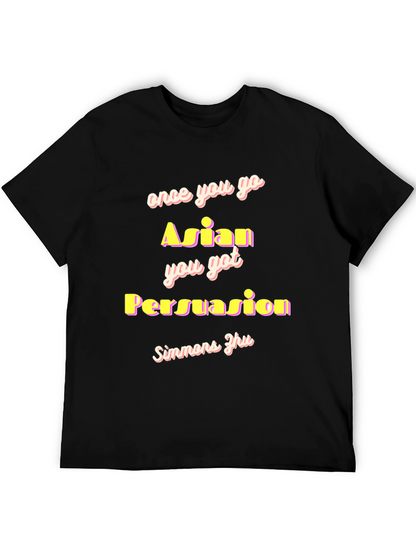 Camiseta Negra con Diseño Gracioso Asian Persuasion