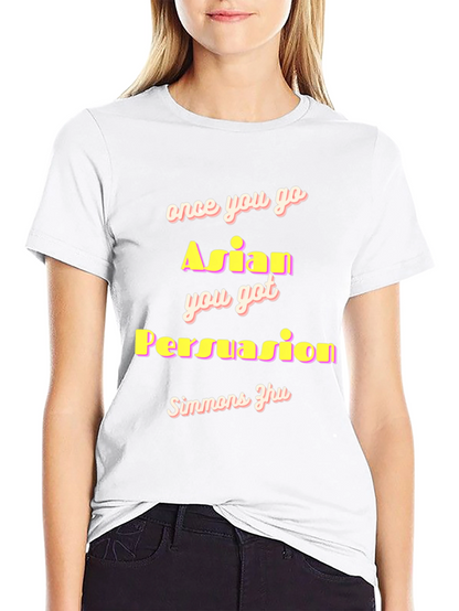 Camiseta Negra con Diseño Gracioso Asian Persuasion