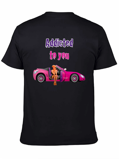 Camiseta Negra Addicted to You con Coche Rosa