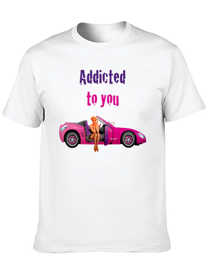 Camiseta Negra Addicted to You con Coche Rosa