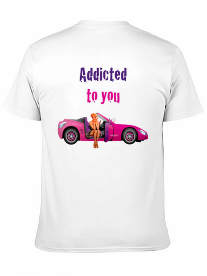 Camiseta Negra Addicted to You con Coche Rosa