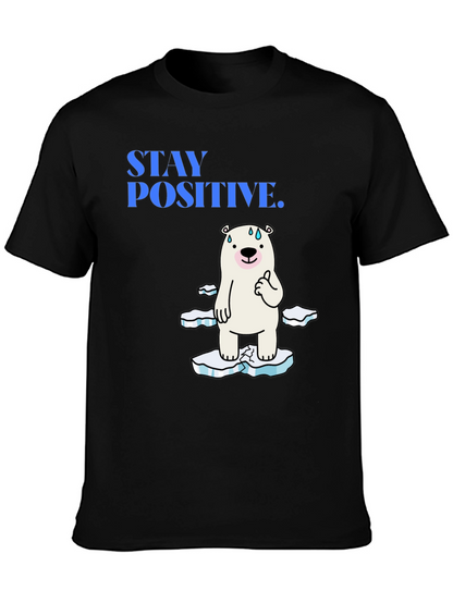 Camiseta Negra Stay Positive Oso Polar