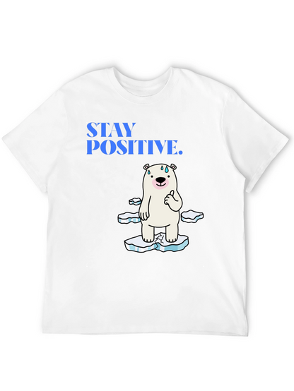 Camiseta Negra Stay Positive Oso Polar