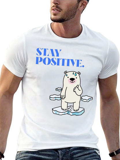 Camiseta Negra Stay Positive Oso Polar