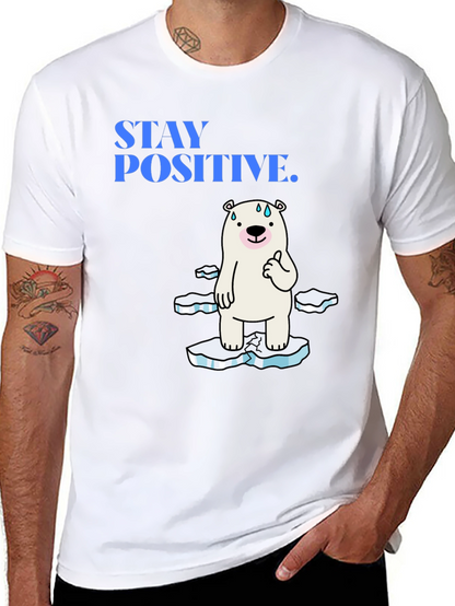 Camiseta Negra Stay Positive Oso Polar