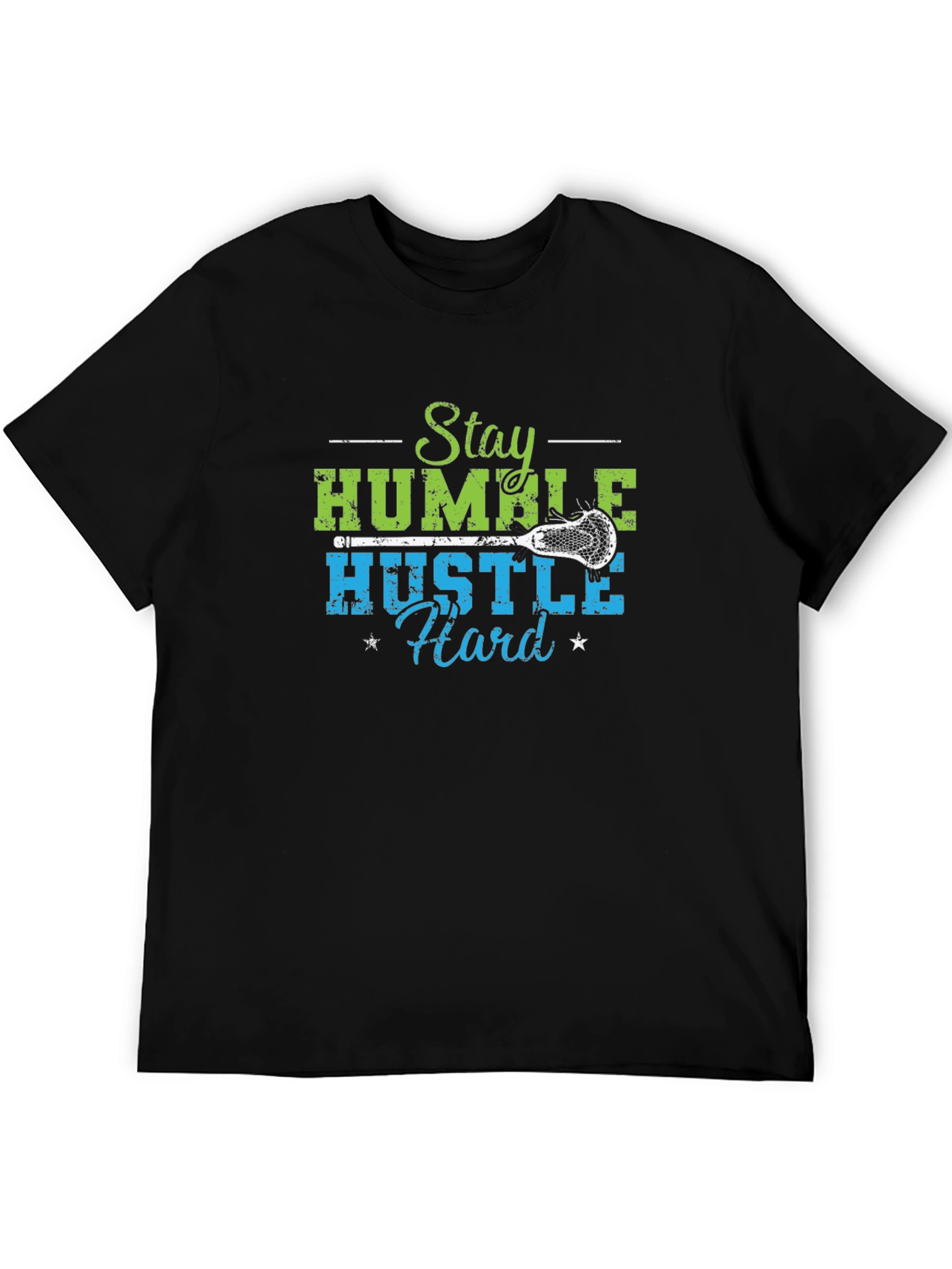 Camiseta Negra Stay Humble Hustle Hard Lacrosse