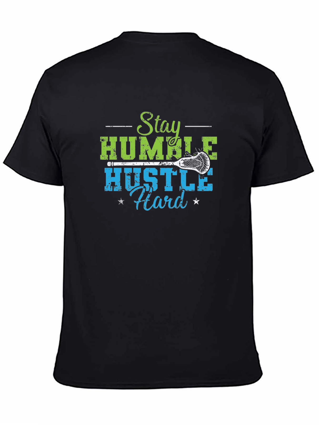 Camiseta Negra Stay Humble Hustle Hard Lacrosse