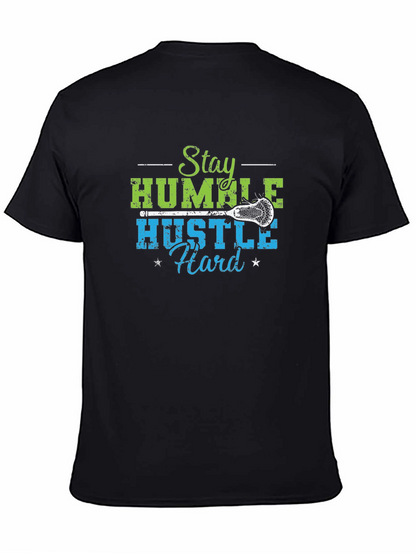 Camiseta Negra Stay Humble Hustle Hard Lacrosse