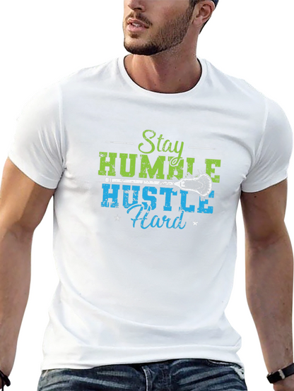 Camiseta Negra Stay Humble Hustle Hard Lacrosse