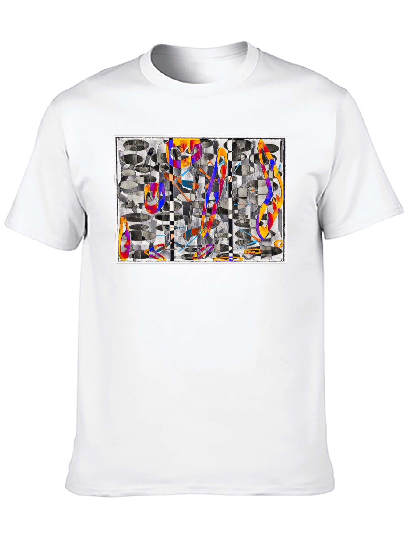 Camiseta Negra con Diseño Abstracto Moderno