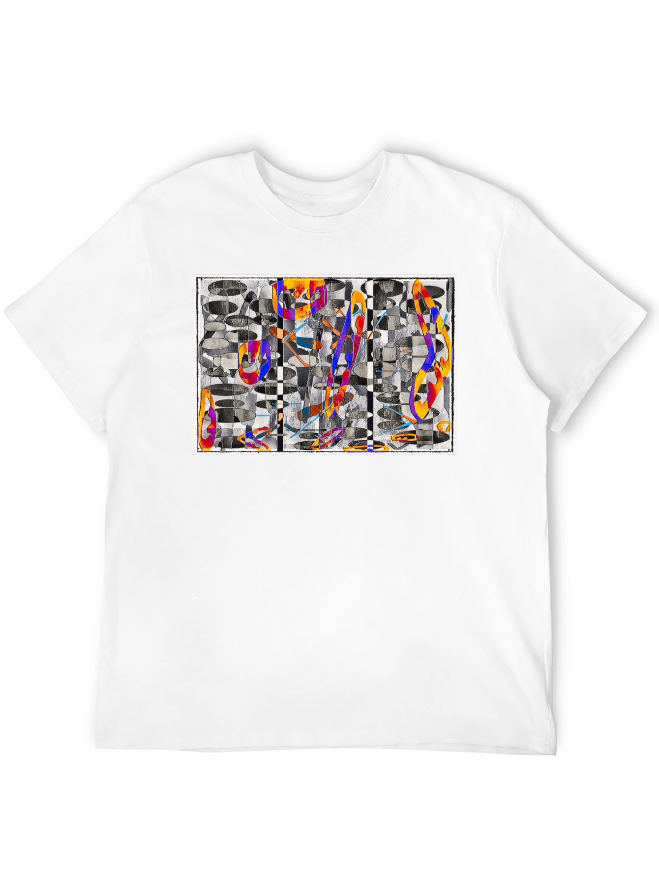 Camiseta Negra con Diseño Abstracto Moderno