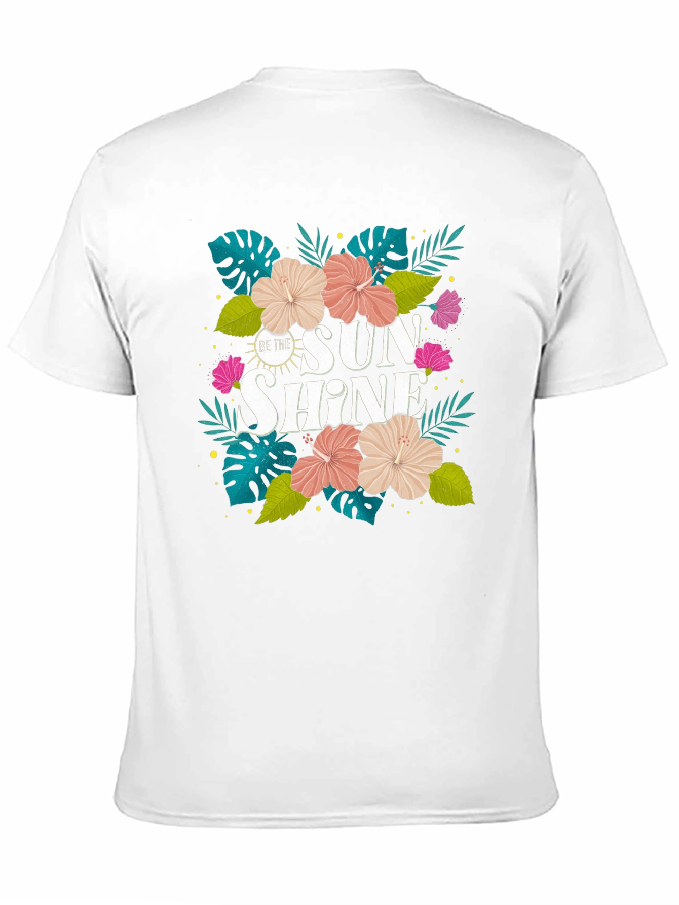 Camiseta Negra con Diseño Floral Tropical