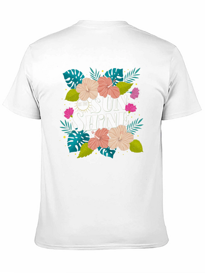 Camiseta Negra con Diseño Floral Tropical