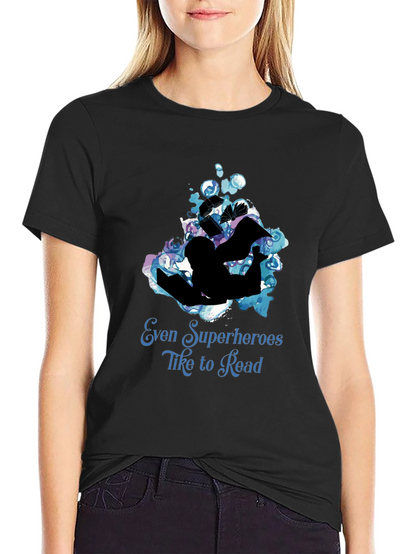 Camiseta Negra: Superhéroes Aman Leer