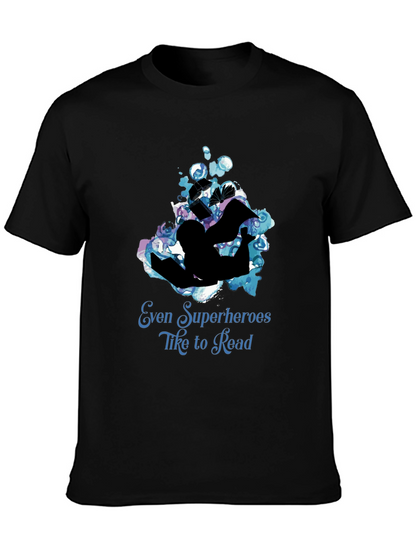 Camiseta Negra: Superhéroes Aman Leer
