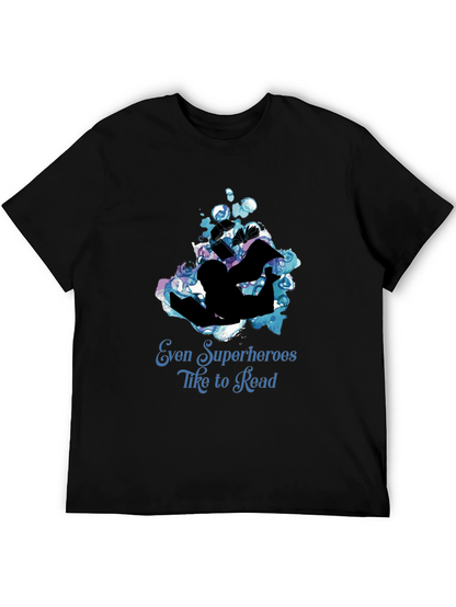 Camiseta Negra: Superhéroes Aman Leer