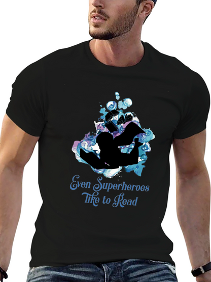 Camiseta Negra: Superhéroes Aman Leer