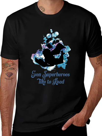 Camiseta Negra: Superhéroes Aman Leer
