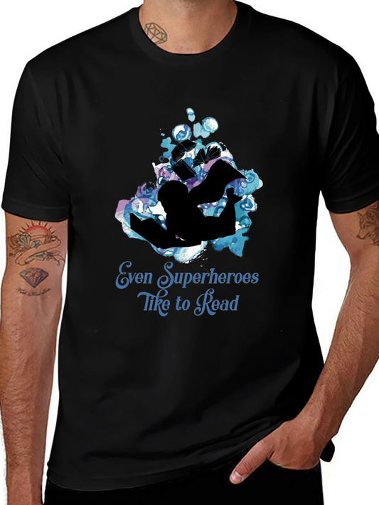 Camiseta Negra: Superhéroes Aman Leer