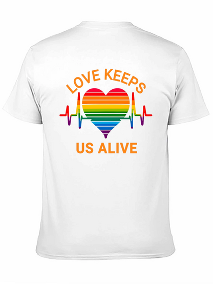 Camiseta Negra LGBT El Amor Nos Mantiene Vivos