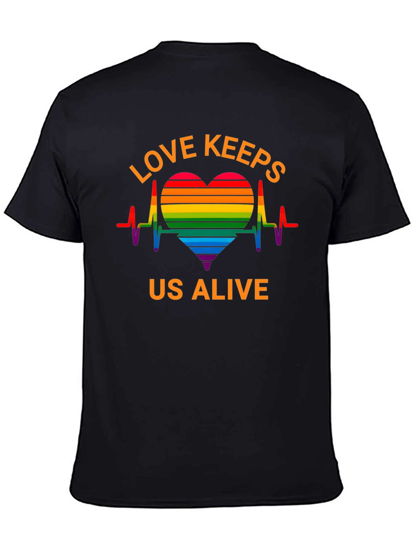 Camiseta Negra LGBT El Amor Nos Mantiene Vivos