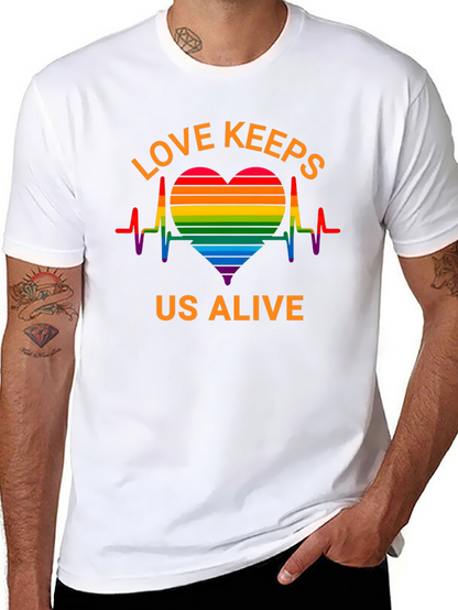 Camiseta Negra LGBT El Amor Nos Mantiene Vivos