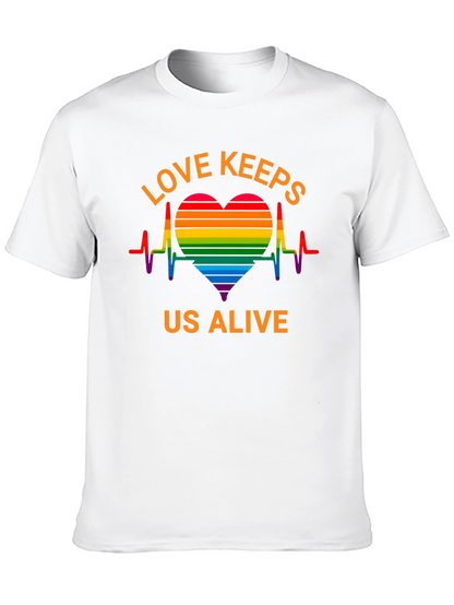 Camiseta Negra LGBT El Amor Nos Mantiene Vivos
