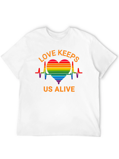 Camiseta Negra LGBT El Amor Nos Mantiene Vivos
