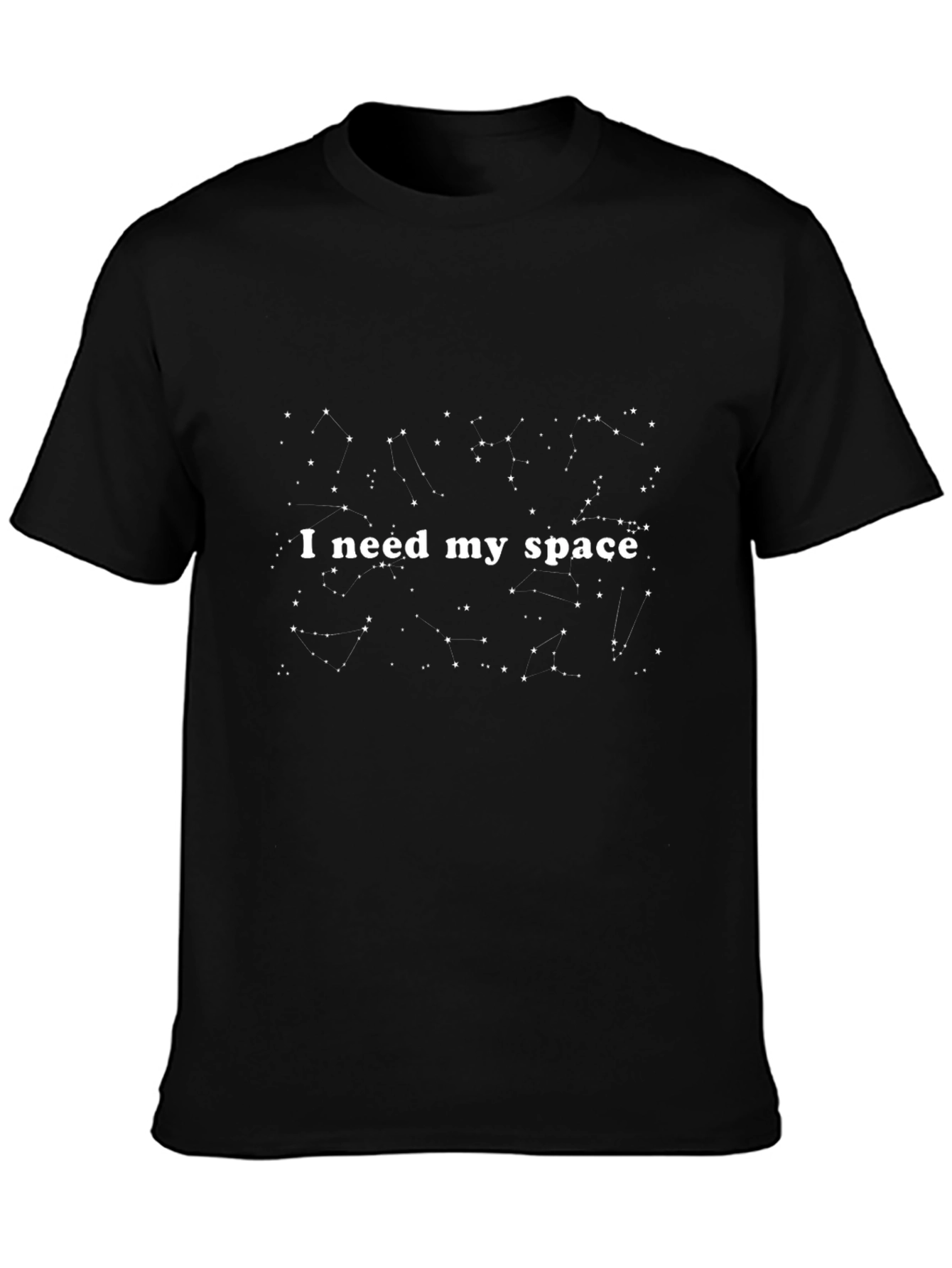 Camiseta Negra Espacial: Necesito Mi Espacio