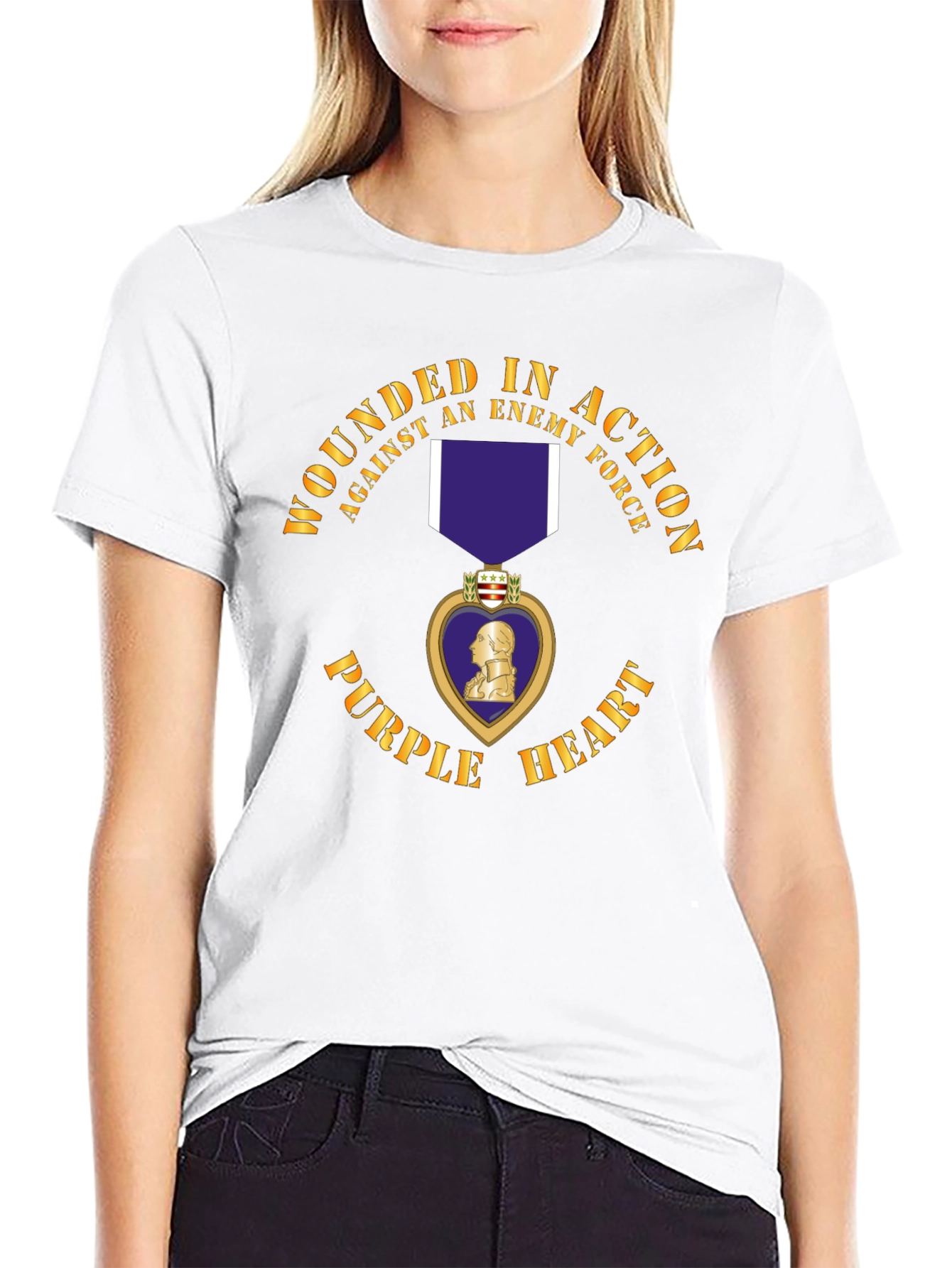Camiseta Corazón Púrpura Herido en Acción