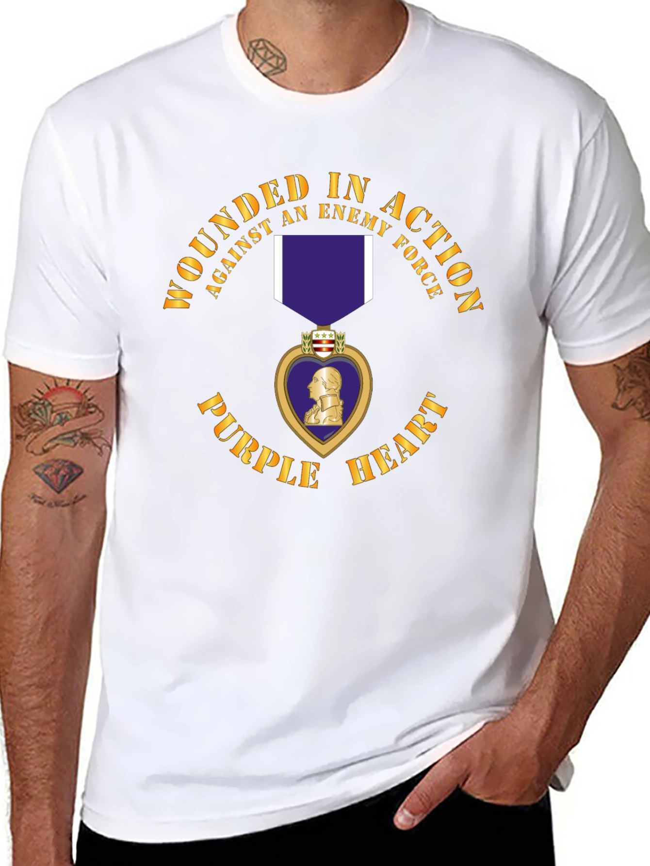 Camiseta Corazón Púrpura Herido en Acción