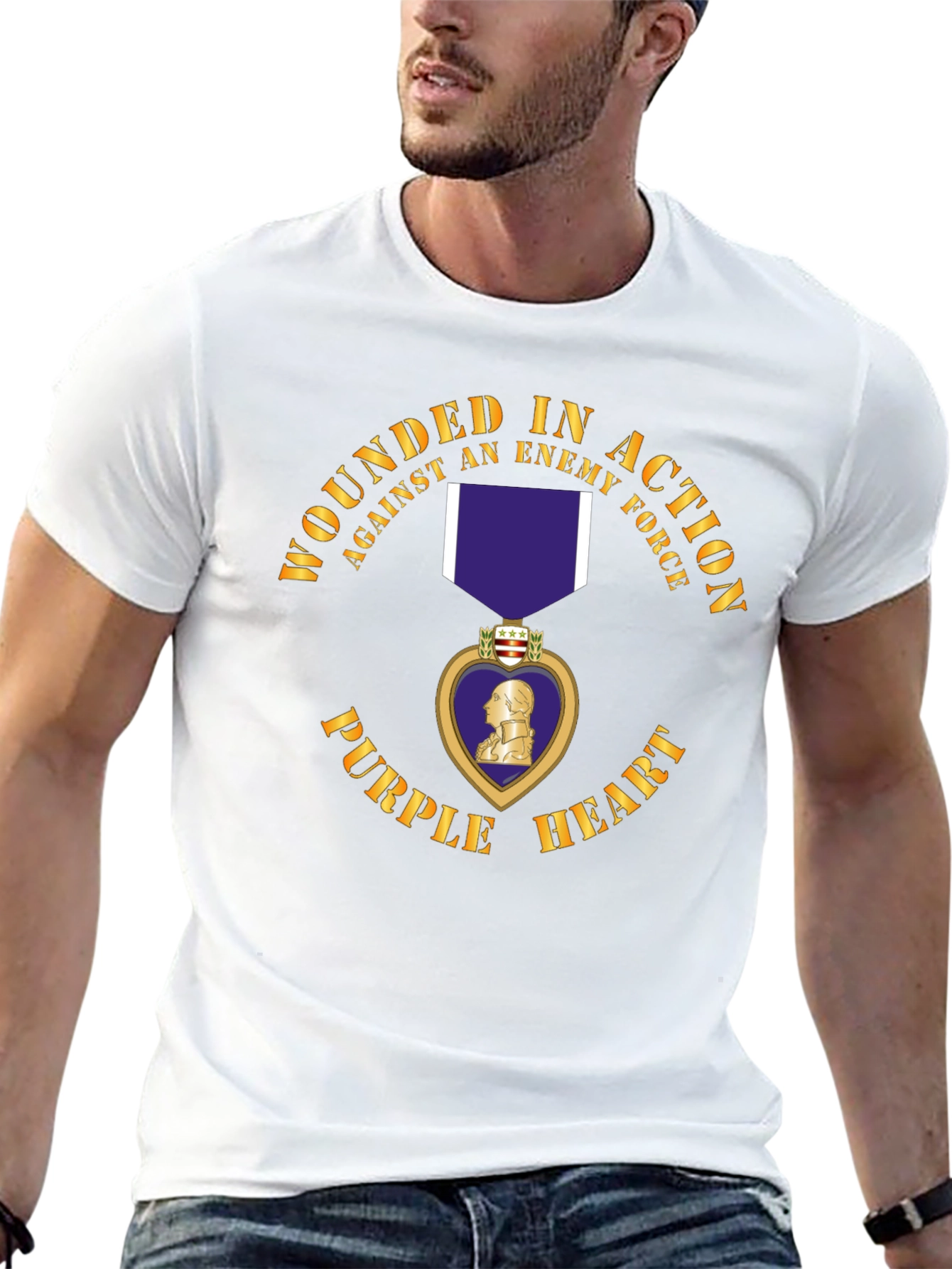 Camiseta Corazón Púrpura Herido en Acción