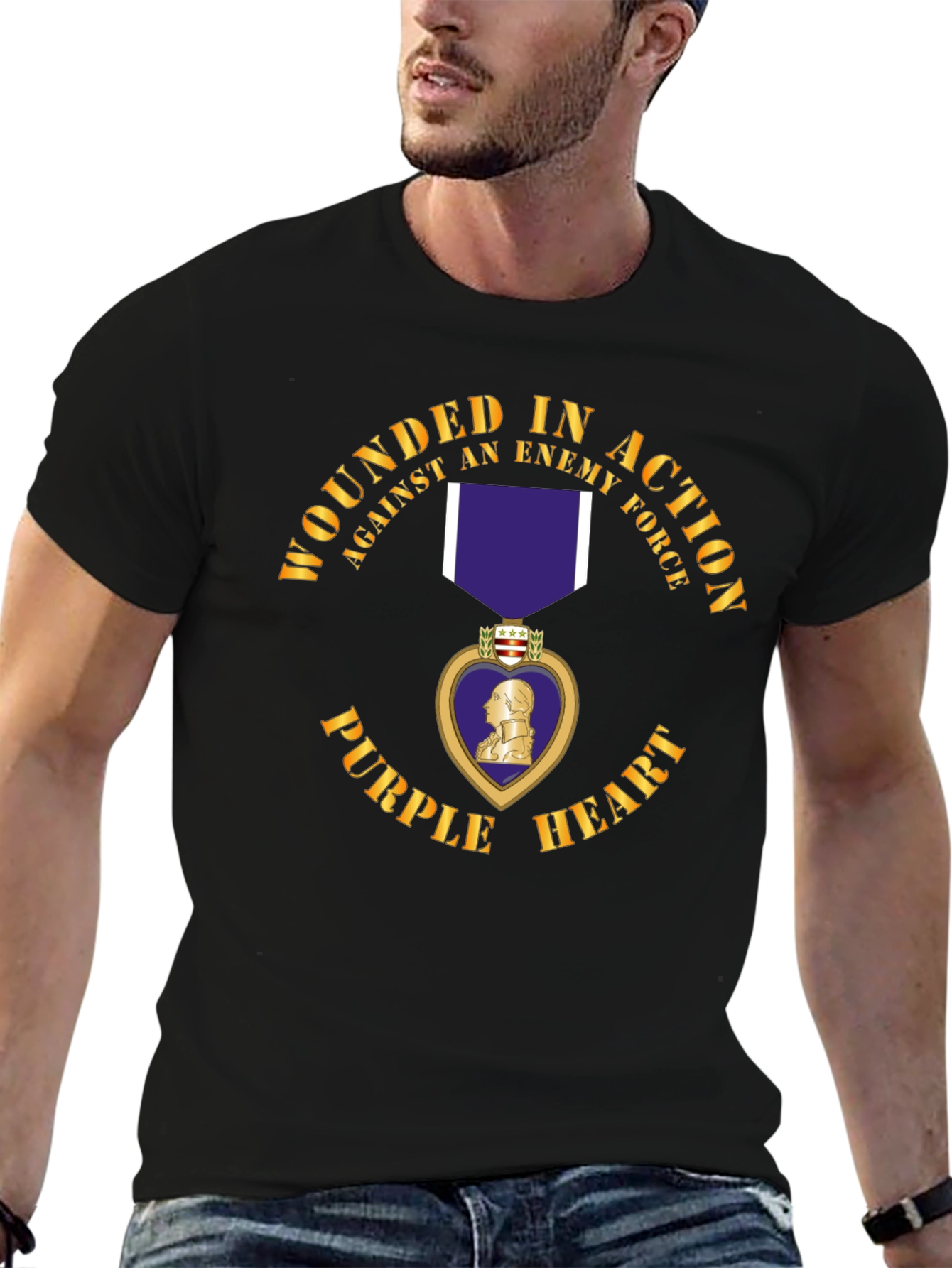 Camiseta Corazón Púrpura Herido en Acción