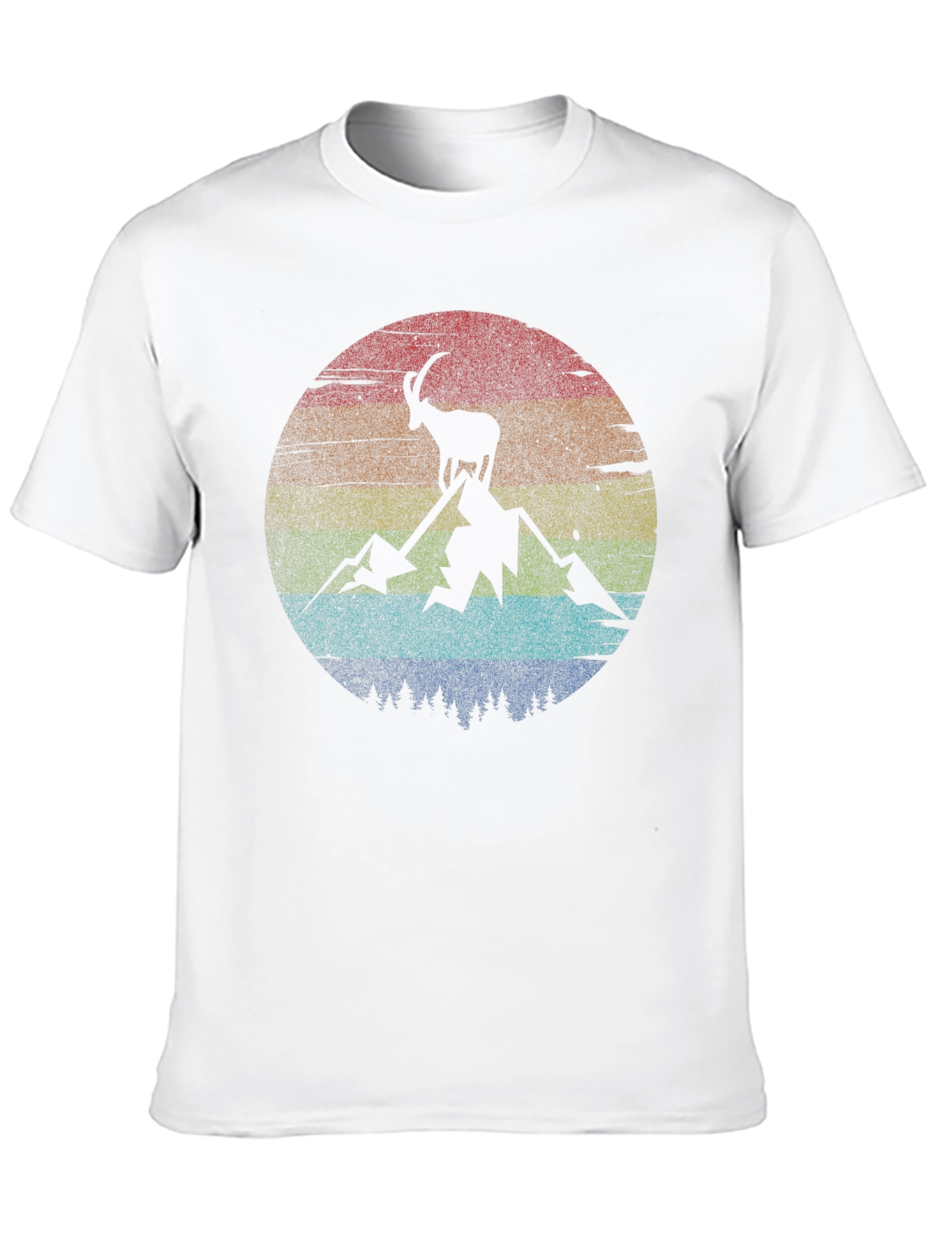 Camiseta Negra con Diseño de Cabra Montañera Retro