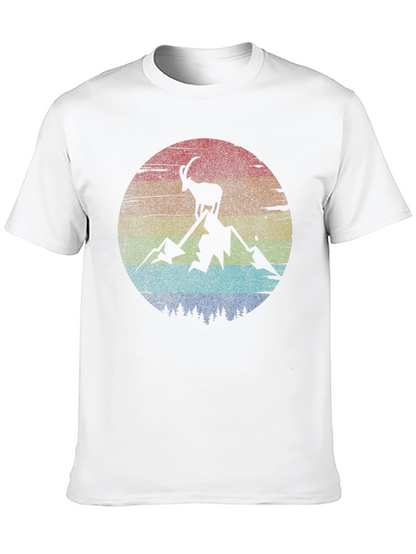 Camiseta Negra con Diseño de Cabra Montañera Retro