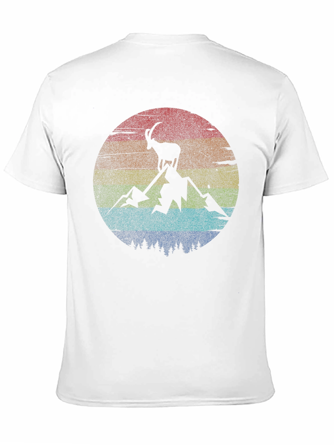 Camiseta Negra con Diseño de Cabra Montañera Retro