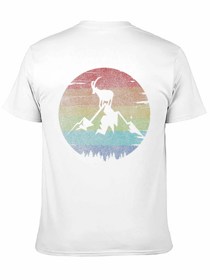 Camiseta Negra con Diseño de Cabra Montañera Retro