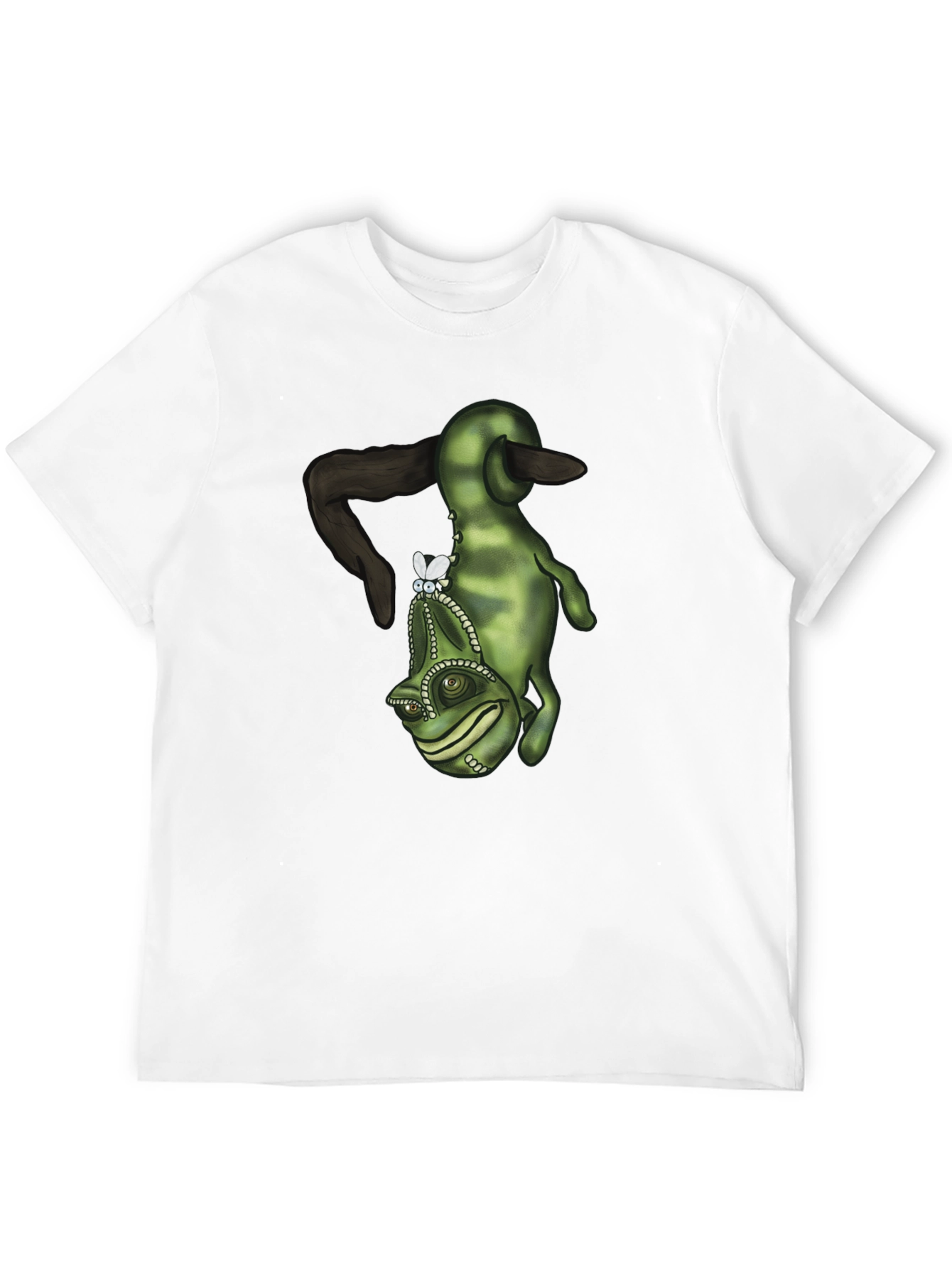 Camiseta Negra con Diseño de Camaleón Divertido