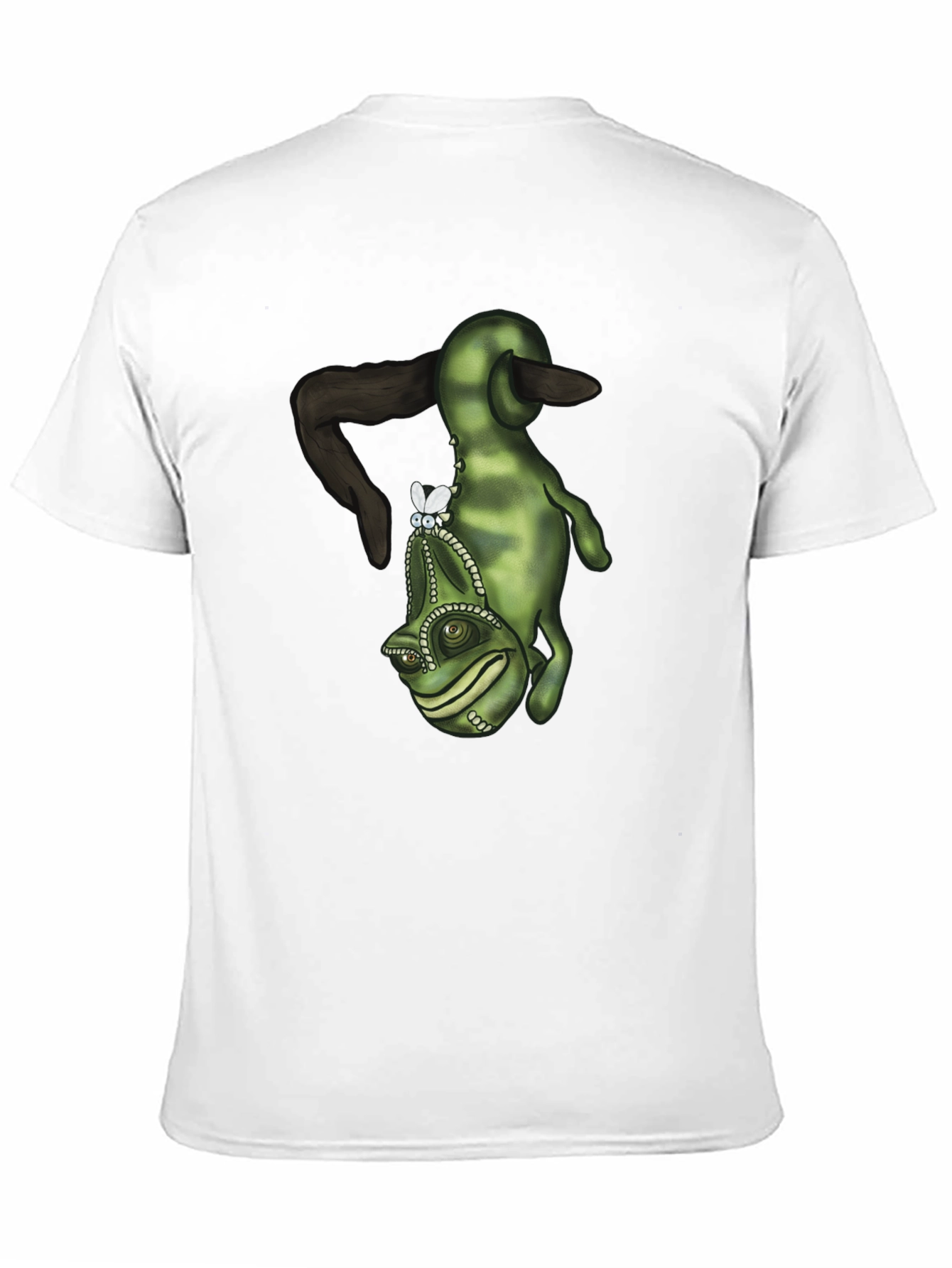 Camiseta Negra con Diseño de Camaleón Divertido