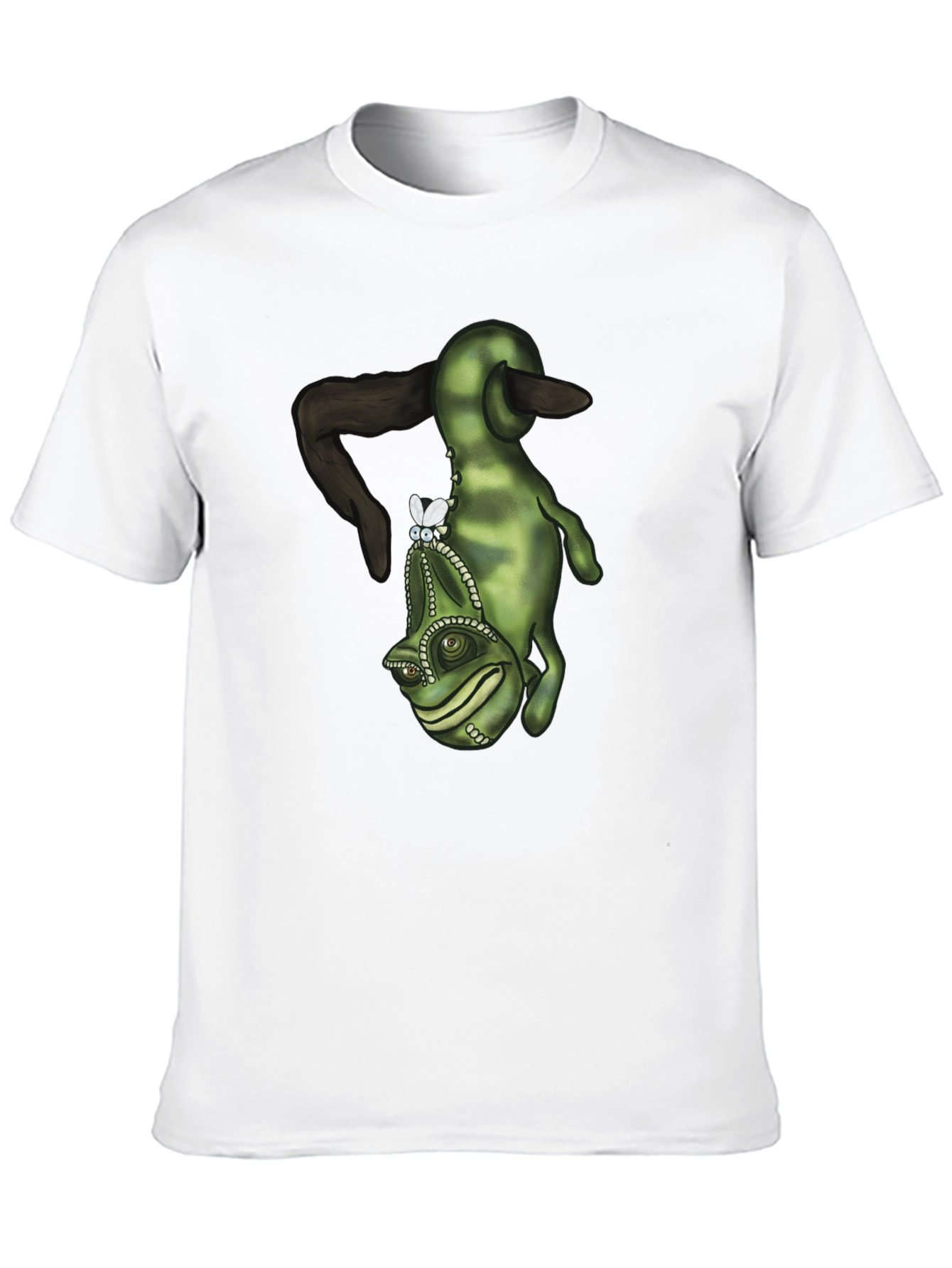 Camiseta Negra con Diseño de Camaleón Divertido