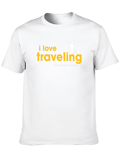 Camiseta Negra con Diseño de Viajes Divertido