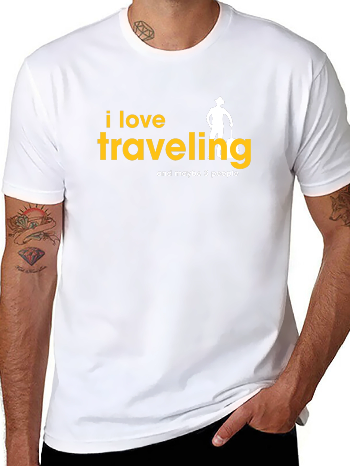 Camiseta Negra con Diseño de Viajes Divertido