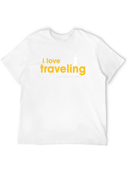 Camiseta Negra con Diseño de Viajes Divertido