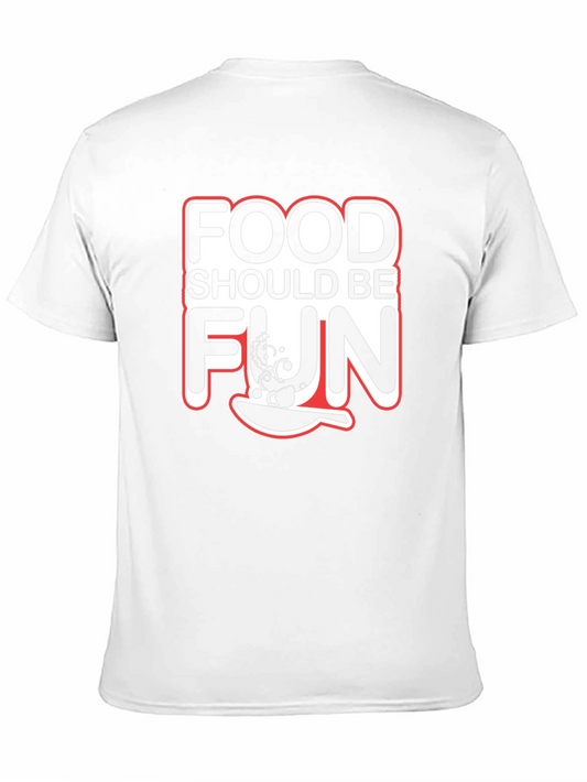 Camiseta Negra Food Should Be Fun para Amantes de la Cocina