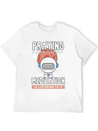 Camiseta Negra Unisex: Oración y Meditación Espacial
