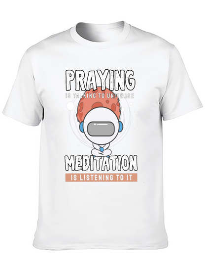 Camiseta Negra Unisex: Oración y Meditación Espacial