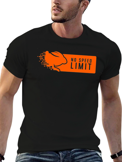 Camiseta Negra Conejo Sin Límite de Velocidad