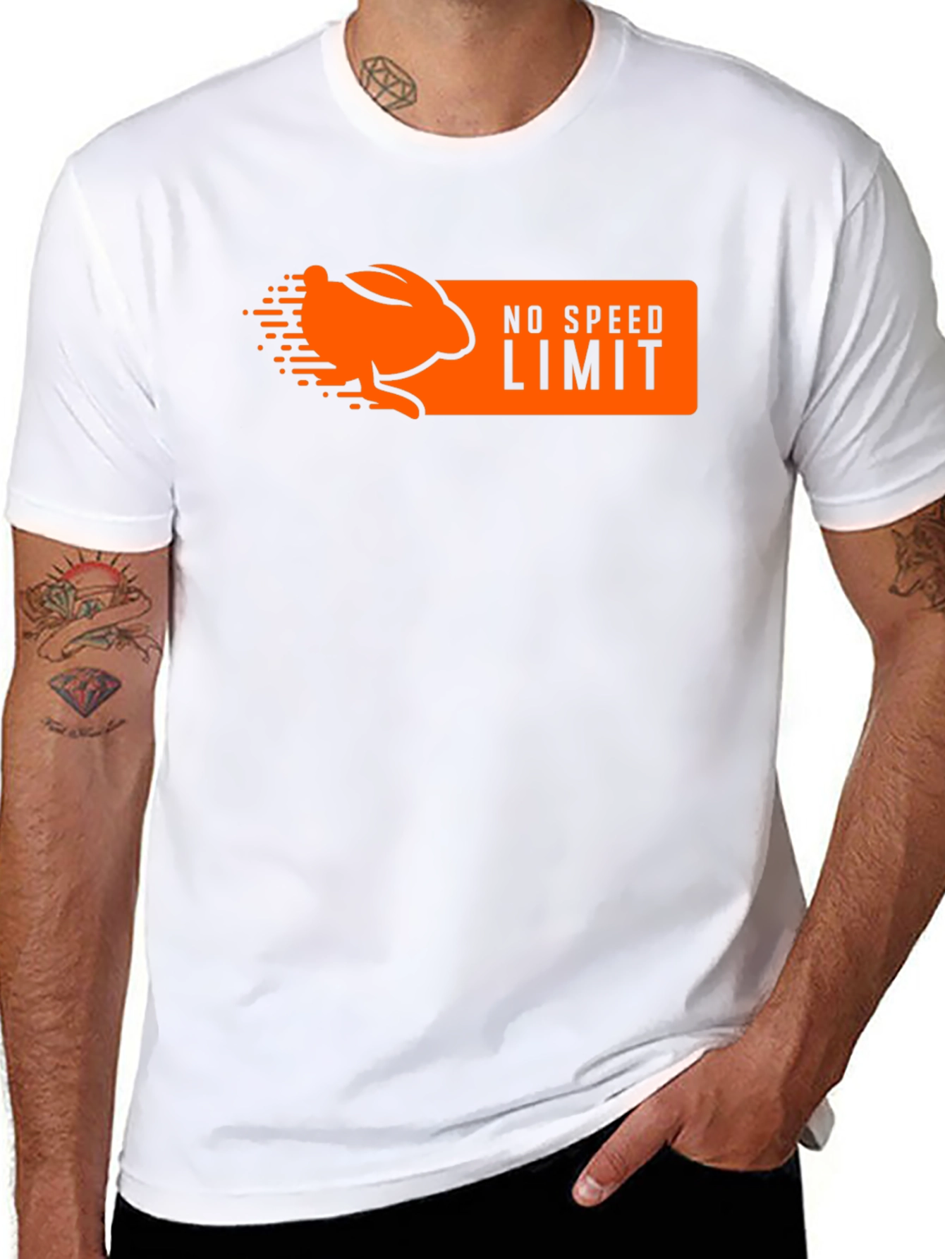 Camiseta Negra Conejo Sin Límite de Velocidad