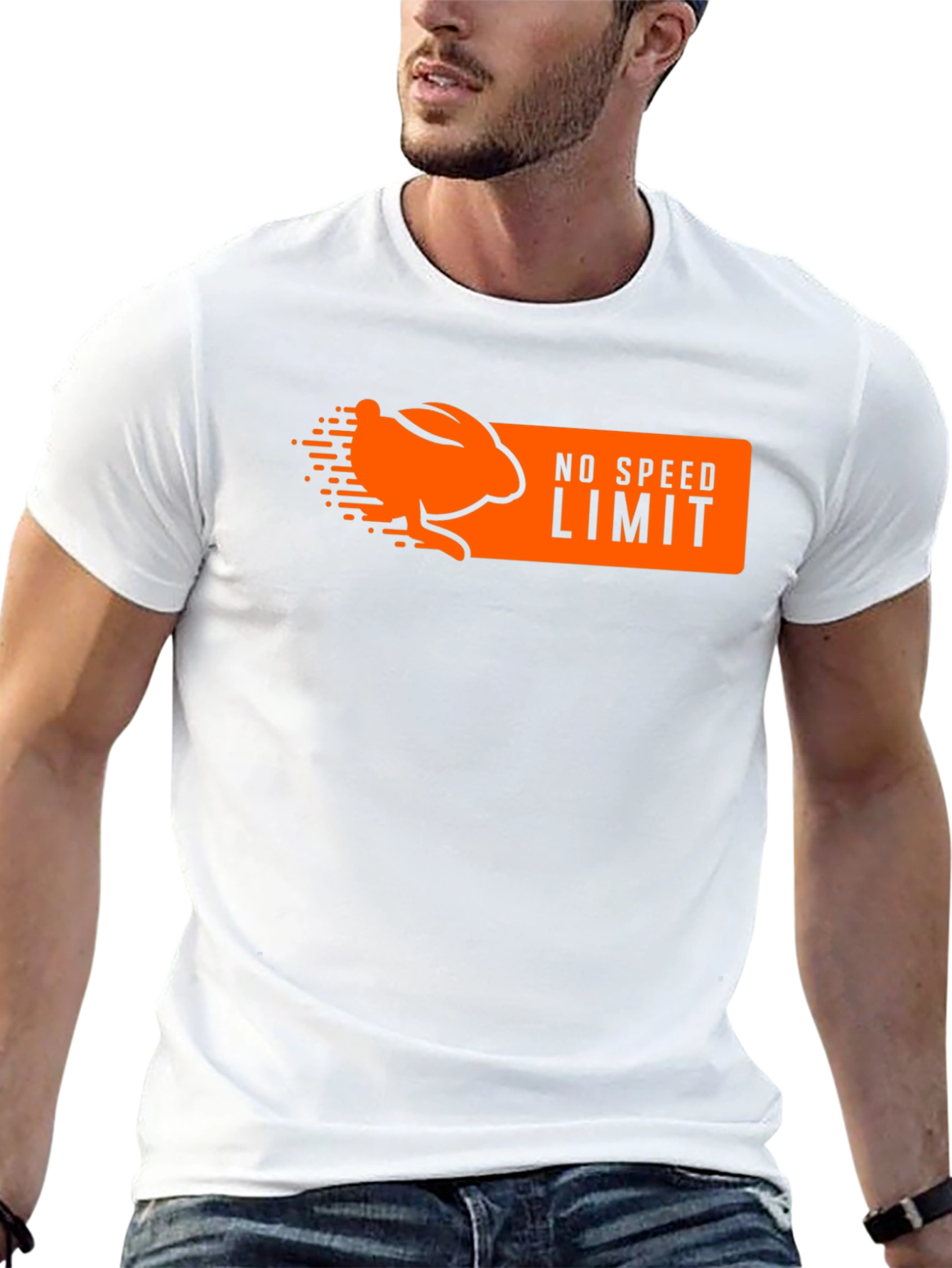 Camiseta Negra Conejo Sin Límite de Velocidad