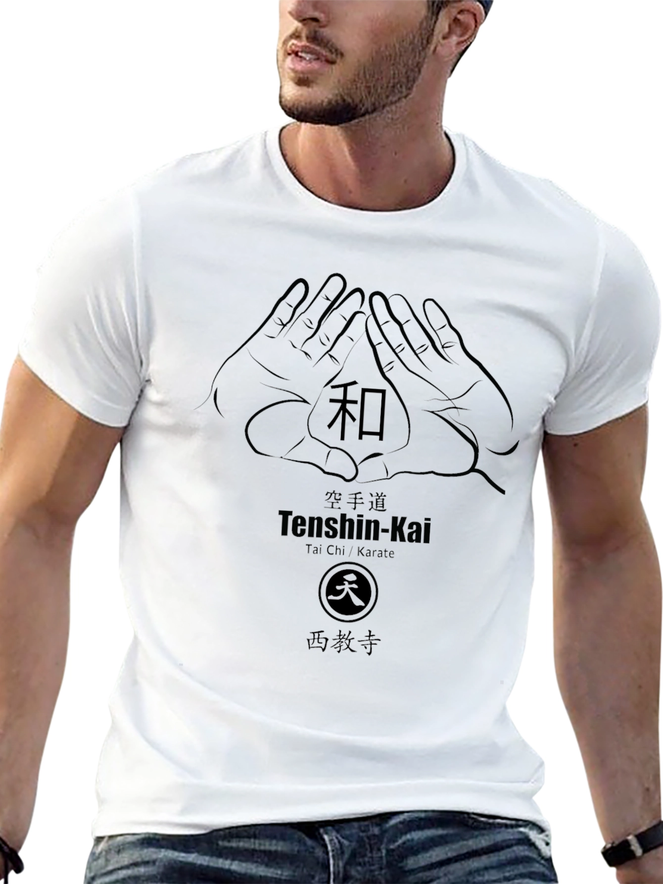 Camiseta Negra Diseño Tenshin-Kai Artes Marciales